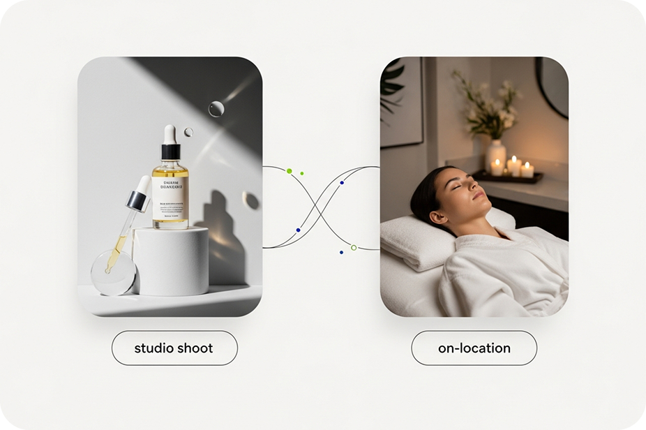 On-location or studio, as needed